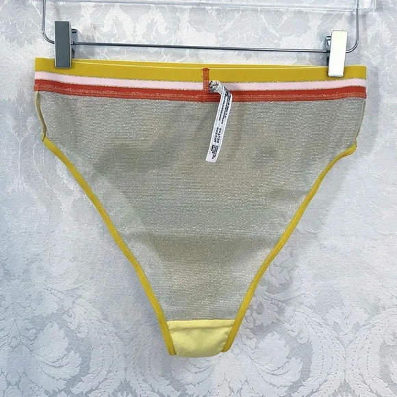 Intimately Free People Shimmer Sheer Panty With Striped Elastic Waist Size M EUC - Picture 4 of 9